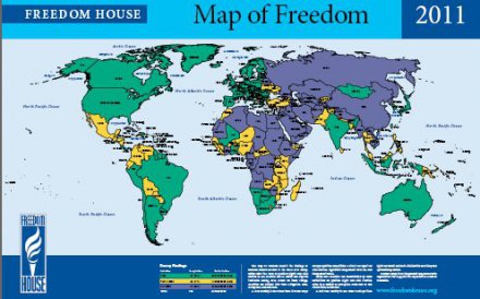 Carte du monde des libertés en 2010